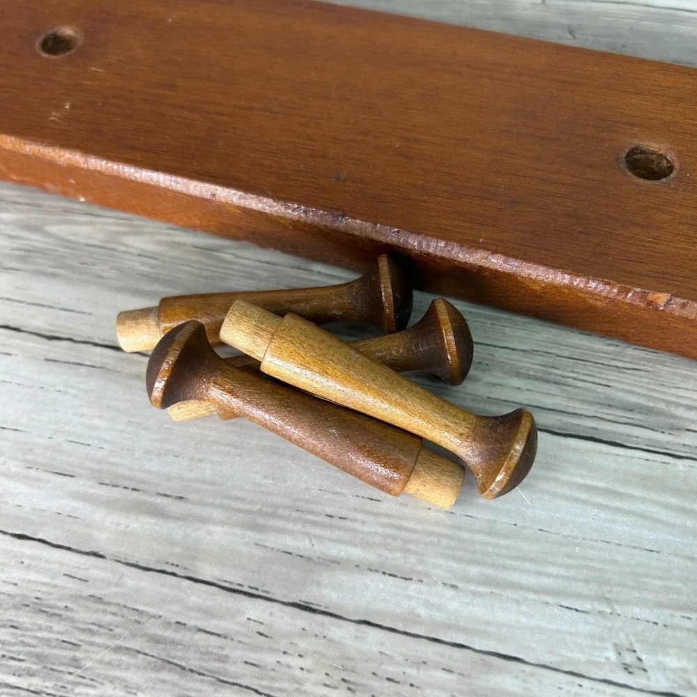 Heart Cut Out Wooden Peg Rack Coat Hat Rack Wall Hanging Country Rustic